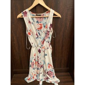 Floral Wrap Dress Sleeveless summer Tie Waist Romantic Cottagecore Dress M